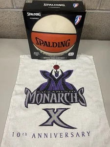 NEW Bundle Spalding WNBA Official Game Ball Basketball Sacramento Monarchs Towel - Picture 1 of 13