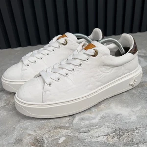Louis Vuitton Time Out Sneakers Monogram White Leather 7.5 US or 37.5 EUR - Picture 1 of 12