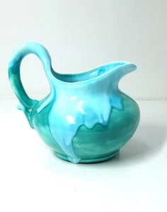 Keller 1963 türkis Tropfglasur Krug/Sahnekännchen 5,5" - Bild 1 von 10