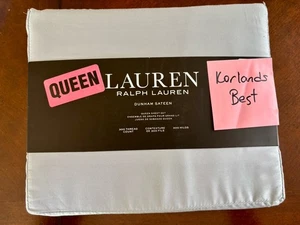 NUEVO CON ETIQUETAS LAUREN Ralph Lauren Juego de Sábanas Azul Satén Dunham Talla Queen 100% Algodón - Imagen 1 de 6