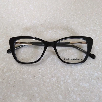 Monturas de anteojos Lucky Brand VLBD242 negro ojo de gato para mujer con borde completo 53-17-145 Foto 1 de 4