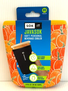 NEU ~ JavaSok Medium Iced Drink Coffee Sleeve ~ Pumpkin Harvest ~ Neopren - Bild 1 von 2