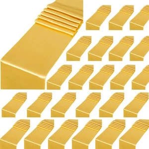 24 Pack Satin Table Runners 12 x 108 inches Long Silk and Smooth Fabric Gold ... - Picture 1 of 7