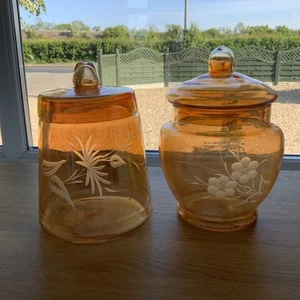 Ringelblume Karneval Glas Bon Gläser x 2 orange irisierend - Bild 1 von 11