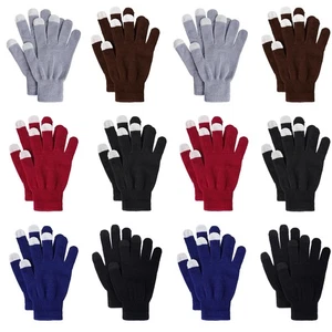 12 Paar Winterhandschuhe Touchscreen Handschuhe dehnbar Strick Baumwollhandschuhe ... - Bild 1 von 7