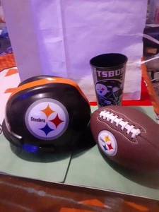 Pittsburgh Steelers MSA NFL Schutzhut V-Gard Erwachsene Größe Medium verstellbar & Ball - Bild 1 von 19