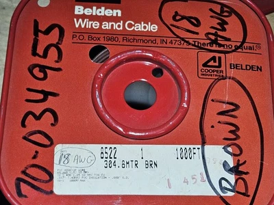 Fio marrom encalhado Belden 8522 1 18 AWG UM MIL PÉS 1000 pés - Imagem 1 de 4