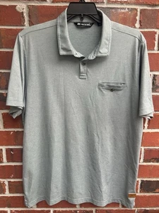 Travis Mathew Herren XL Kurzarm grünlich grau Golf Polo mit Tasche G3 - Bild 1 von 6