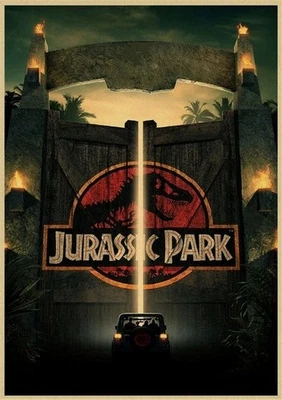 Jurassic Park Film Poster Druck Wandkunst Dekoration Bild Tor Eingang Retro