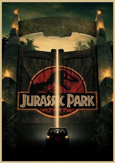 Jurassic Park film poster stampa arte da parete decorazione immagine cancello ingresso retrò