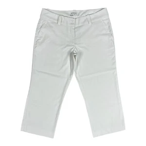 Nike Golf Dri-Fit Womens Cropped Pants 12 W32 L22.5 White Regular Mid Rise - Picture 1 of 14