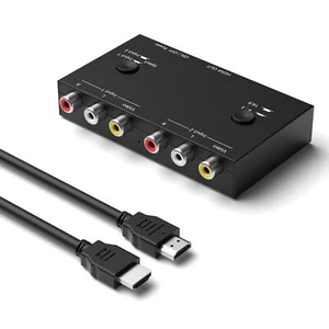 RuiPuo 2 Port AV to HDMI Converter Dual RCAto HDMI Adapter Composite to HDMI - Picture 1 of 7