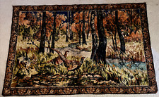 Vintage Large Tapestry Pheasants Birds Forest Trees