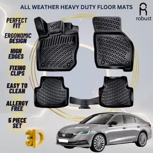 Floor Mats Liners For Skoda Octavia 2020-2025 All Weather Heavy Duty 3D Car Rugs - Bild 1 von 9