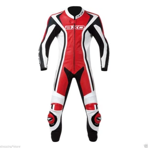 MOTORCYCLE LEATHER SUIT MOTORBIKE RACING SUIT MEN BIKER JACKET TROUSER SUIT - Picture 1 of 3