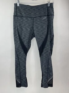 AVIA Leggings Womens Medium Yoga Gym Exercise Gray Black Stretch Mesh - Picture 1 of 9