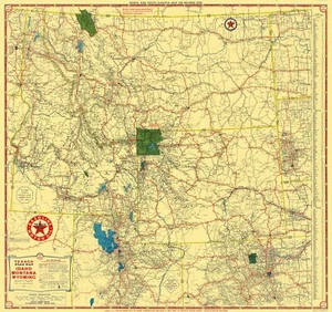 Historische Staatskarte - Idaho Montana Wyoming - Rand McNally 1937 - 23 x 24. - Bild 1 von 20