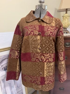 Maggie Sweet Multi- Color Patchwork Long Sleeve Button Up Shirt Size 1X - Picture 1 of 10