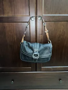 Coach Black Chelsea Pebbled Leather Satchel Shoulder Hand Bag Purse Vintage - Picture 1 of 18