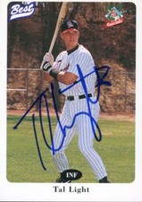 1996 Asheville Tourists TAL LIGHT Signed Card autograph ROCKIES OK STATE COWBOYS