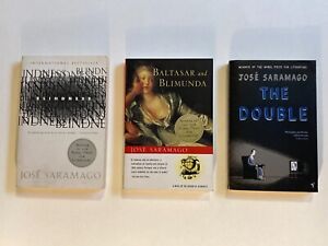 Lot of 3 TPB Novels by Saramago: Blindness / The Double / Baltasar; VG+ / NF