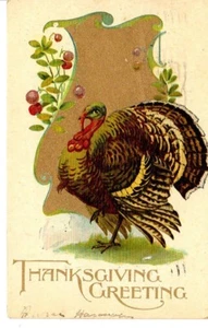 Postal de colección 1907 Post Brooklyn Nueva York Turquía Saludo de Acción de Gracias Bonito - Imagen 1 de 2