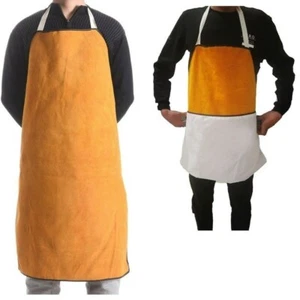 Leather Welding Apron Flame Retardant Heavy Duty Welder Protective Safety Work - Picture 1 of 8