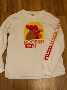 T-shirt bianca manica lunga denti di gallo uomo taglia L 100% cotone spell out - Foto 1 di 5