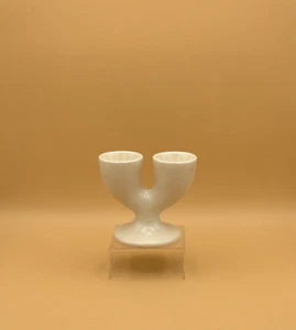 Porta huevos doble cerámica marfil mediados de siglo DE COLECCIÓN - Imagen 1 de 8