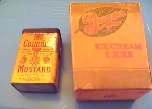 Vintage Breyers Ice Cream Carton & Colman Mustard Tin - Picture 1 of 14