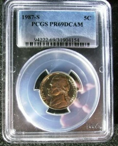 Jefferson Nickel 1987-S 5C Proof PCGS PR69DCAM - Imagen 1 de 2