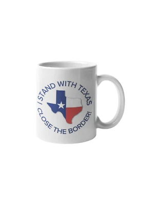 Taza de café I Stand With Texas 11 oz Close The Border regalo conservador patriótico Foto 1 de 3