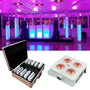 10PC 4x18W LED Par Light Mini Rechargeable Battery LED WIFI IR Wireless Uplight - Picture 1 of 12