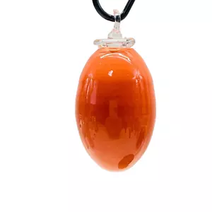 Glass Orange Hanging Ornament Egg - Picture 1 of 4
