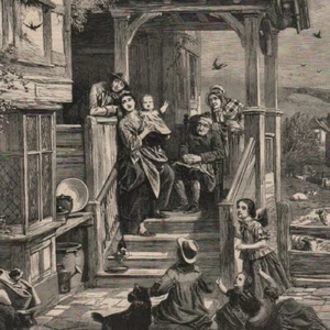 Le retour des Hirondelles d'après Hunt - - Gravure de presse 1863 - Imagen 1 de 2