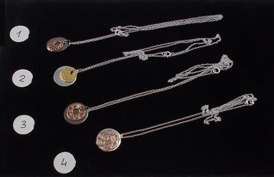 Raro Elegante Ciondolo con Collana Di 925 Argento Sterling Nuovo Mai Messo - Immagine 1 di 4