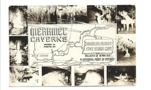 RPPC,MULTIVIEW MERAMEC CAVERNS RT 66 STANTON,MO MAP-NATIONAL POINT OF INTEREST - Picture 1 of 2