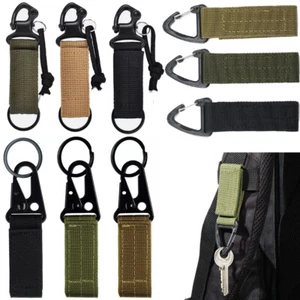Key Holder for Duty Belt Tactical Molle Webbing Metal Carabiner Clip Keychain - Picture 1 of 38