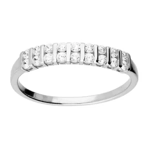 Baguette Eternity Ring Sterling Silver 925 Hallmarked British Made Size K - R - Picture 1 of 4