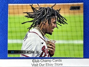 2021 #57 Ronald Acuna Jr Topps Stadium Club Baseball Black Foil Atlanta Braves - Picture 1 of 2