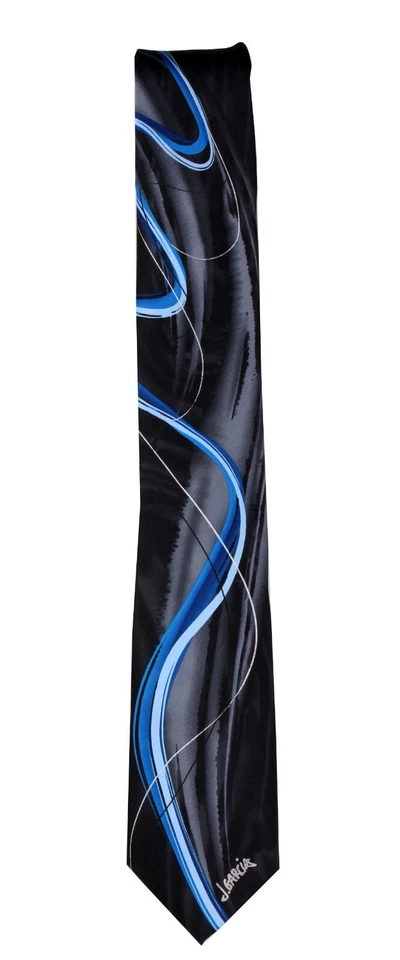 Corbata de diseñador Jerry Garcia para hombre - negra y azul - nueva con etiquetas Foto 1 de 1