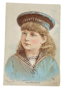 ANTIKE KAUFMANN’S HANDELSKARTE 1880’S HUNT’S HEILMITTEL FÜR LEBER & NIERE - Bild 1 von 3