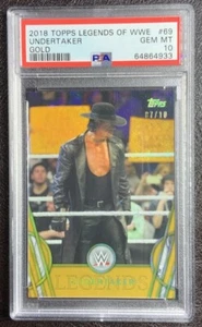 UNDERTAKER GOLD REFRACTOR /10 PSA 10 GEM MINT POP 1! 2018 TOPPS WWE Legends RARE - Picture 1 of 6