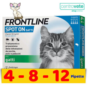 FRONTLINE Spot on GATTO 4 / 8 /12 Pipette → Antiparassitario per GATTI Antipulci