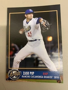Zach Pop Card 2018 Rancho Cucamonga Quakes Team Card - Picture 1 of 1