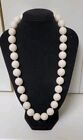 Vintage knotted 50cm Off-White Genuine Sponge Coral Bead Necklace 14mm Beads 