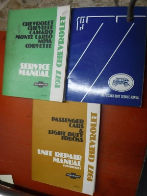 Chevrolet Camaro Corvette Monte Carlo Chevelle Nova Caprice 1977 manuales de servicio Foto 1 de 4
