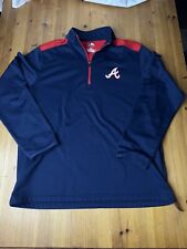 MLB Genuine Merchandise Atlanta Braves Jacket Men’s Large 1/4 Zip Pullover Blue