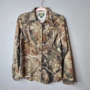 CABELA'S Embroidered Western Realtree Camo Hunting Shirt Silent Weave Womens S - Picture 1 of 10