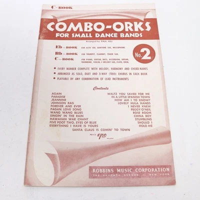 Combo-Orks No 2 C Instrumentos Songbook Piano 1951 Robbins 23 Músicas - Imagem 1 de 4
